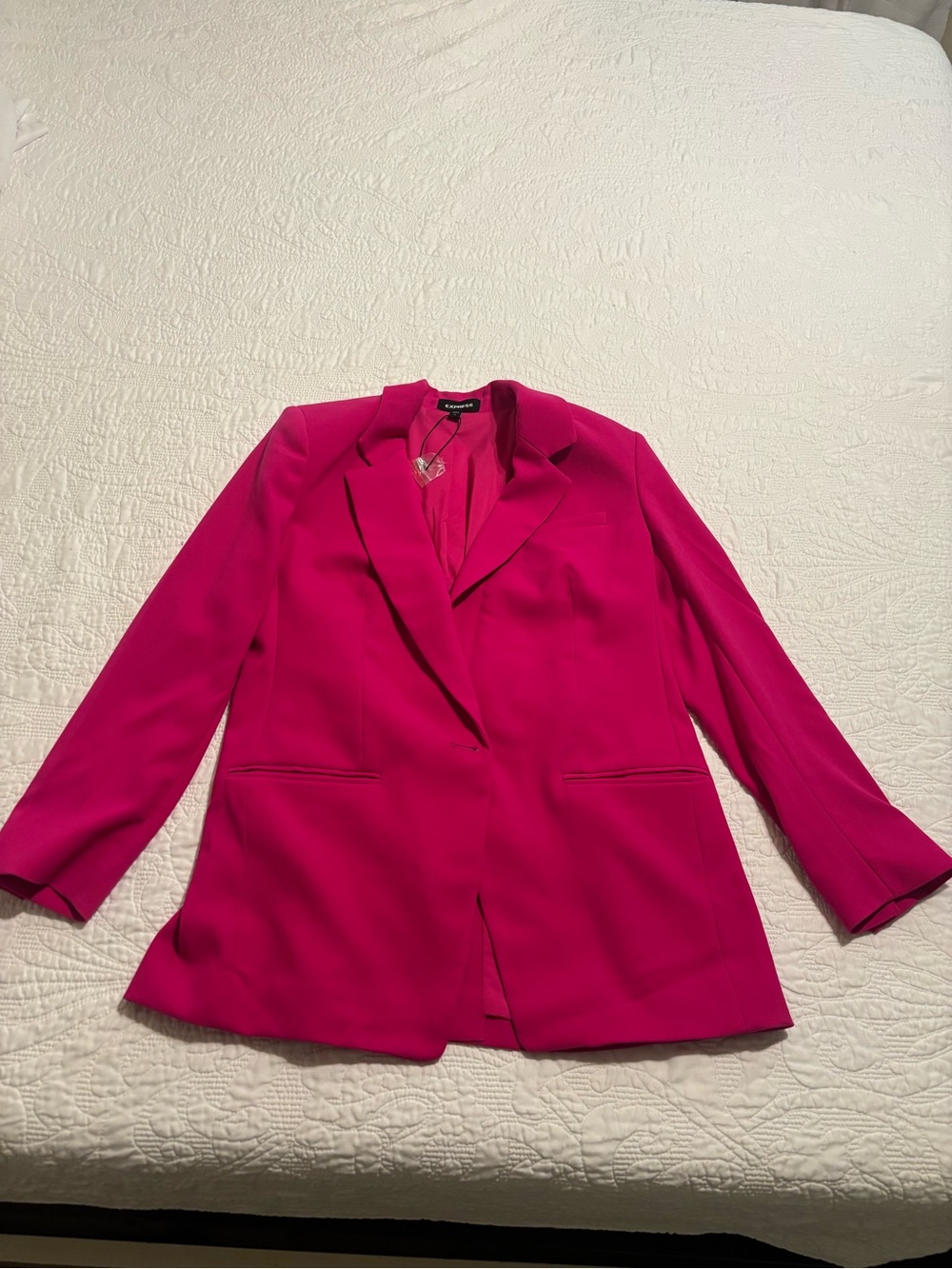 Express Women's Hot Pink Single-Button Blazer size medium